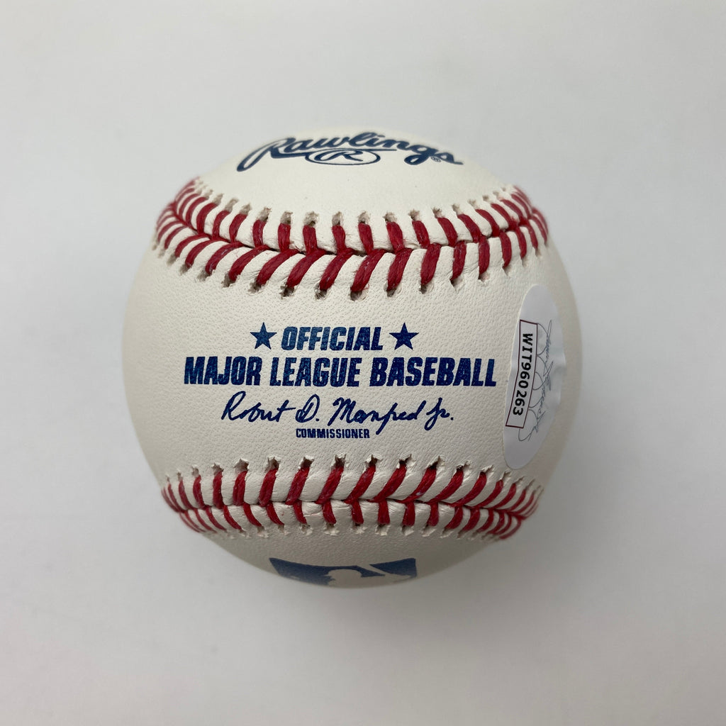 Autographed/Signed Jazz Chisholm Jr. Rawlings Official Major League Baseball ROML JSA COA