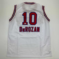 Autographed/Signed DeMar DeRozan Sacramento White Kansas City Retro Basketball Jersey Beckett BAS COA