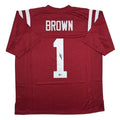 Autographed/Signed AJ A.J. Brown Ole Miss Red College Football Jersey Beckett BAS COA
