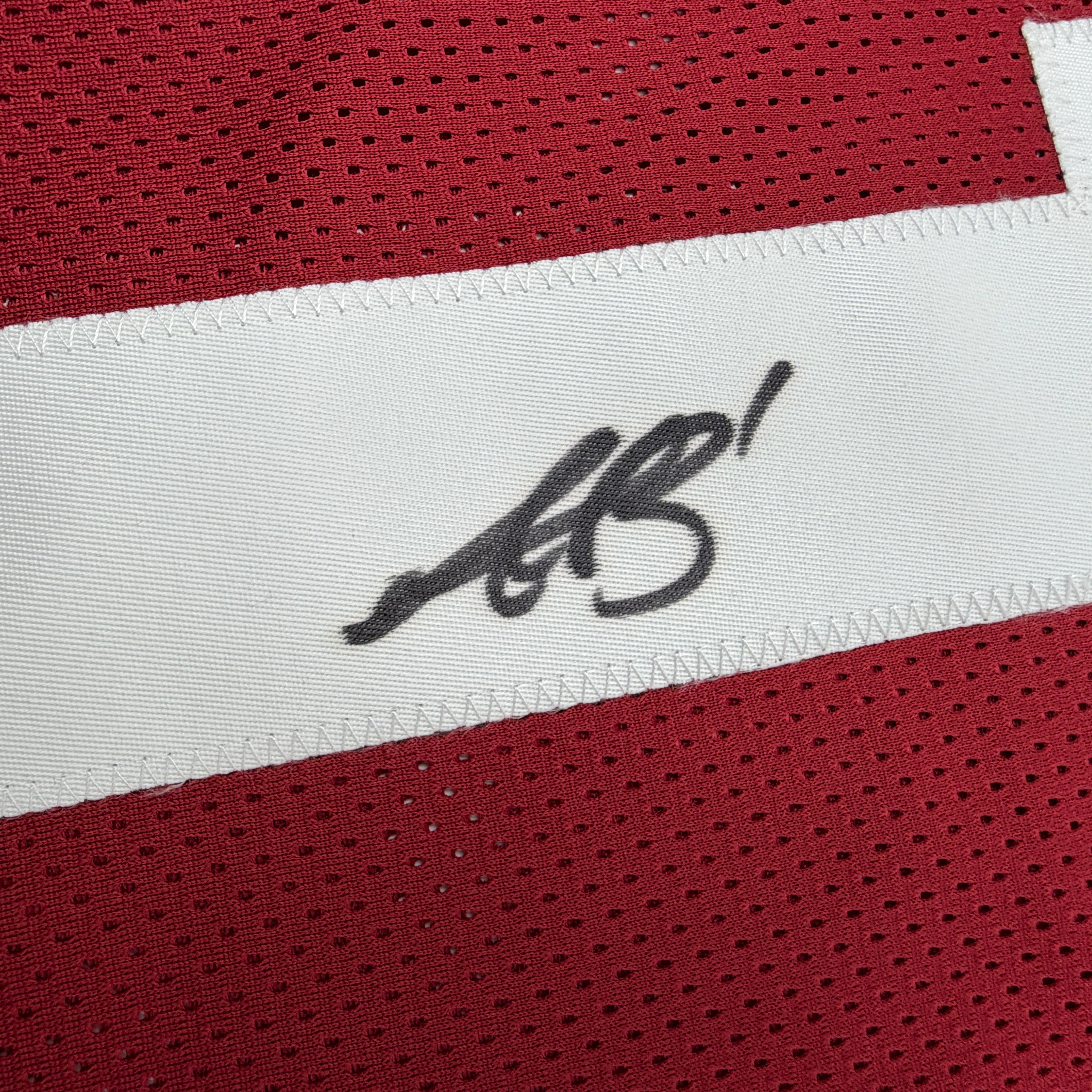 Autographed/Signed AJ A.J. Brown Ole Miss Red College Football Jersey Beckett BAS COA