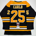 Autographed/Signed Brandon Carlo Boston Black Hockey Jersey JSA COA