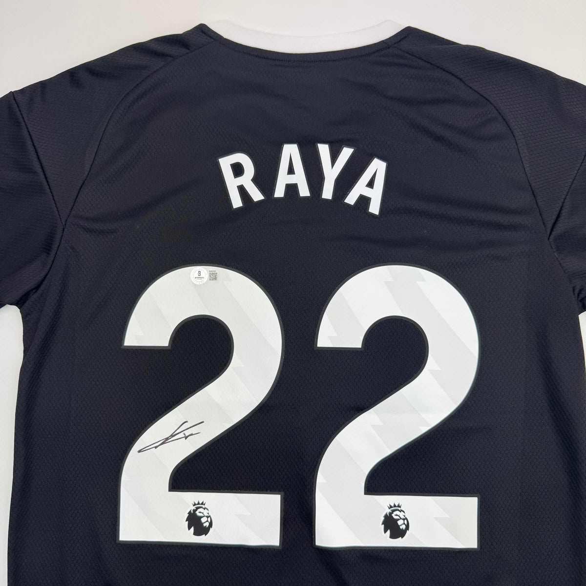 Autographed/Signed David Raya Arsenal Black Soccer Jersey Beckett BAS COA