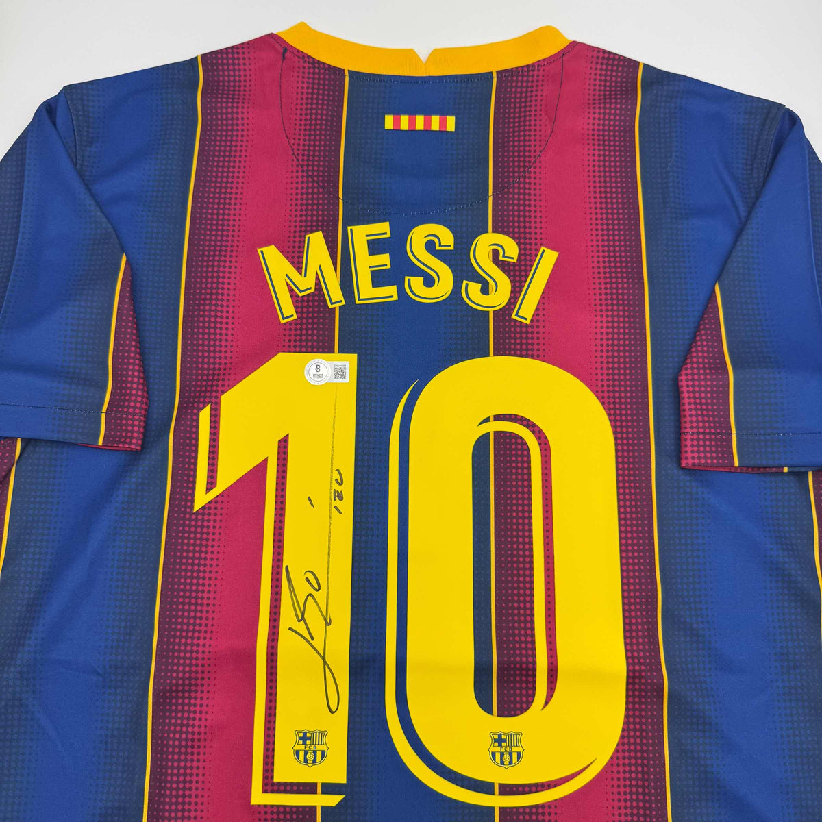 Autographed/Signed Lionel Leo Messi FC Barcelona Soccer Jersey Beckett BAS COA