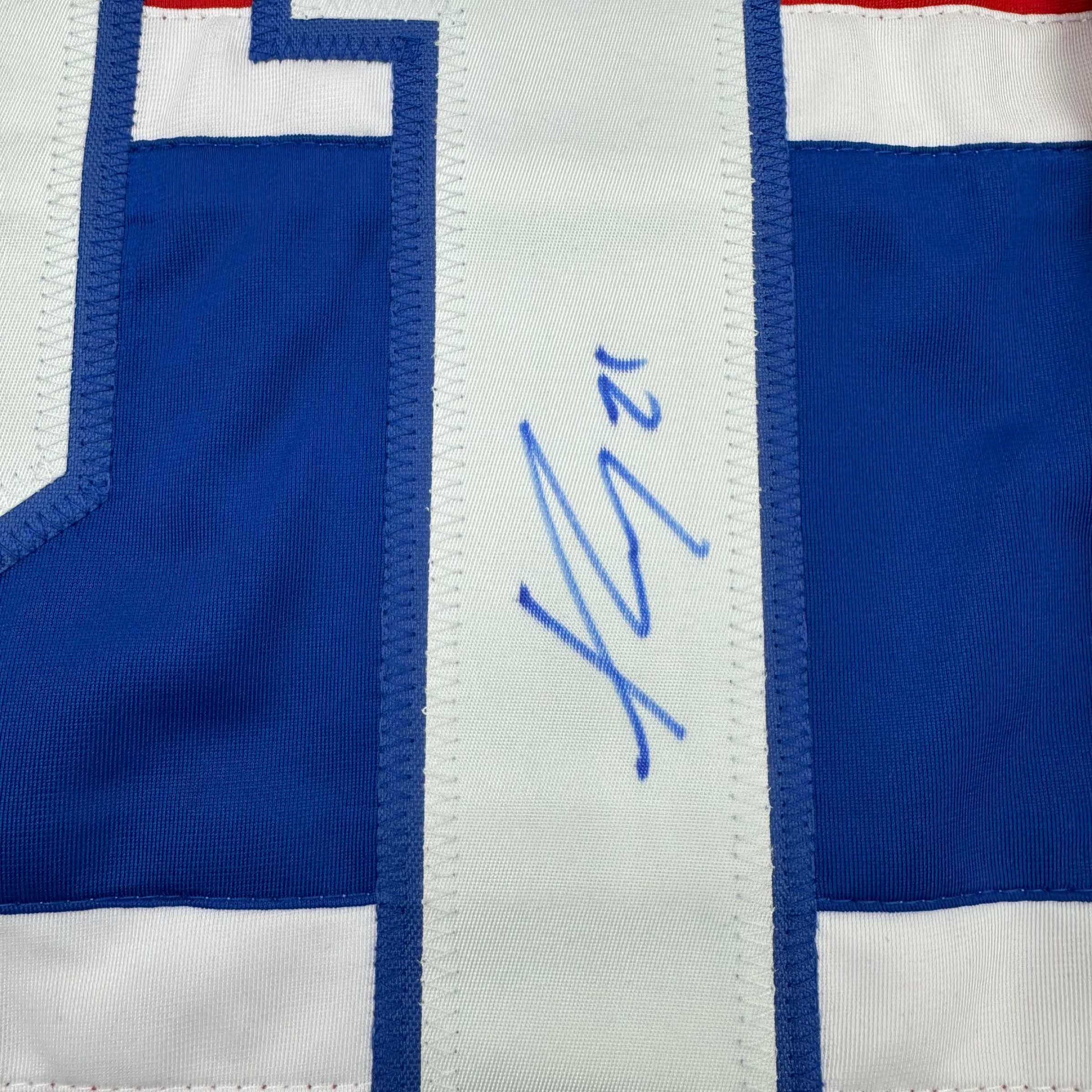 Framed Autographed/Signed Kaiden Guhle 35x39 Montreal Red Hockey Jersey JSA COA
