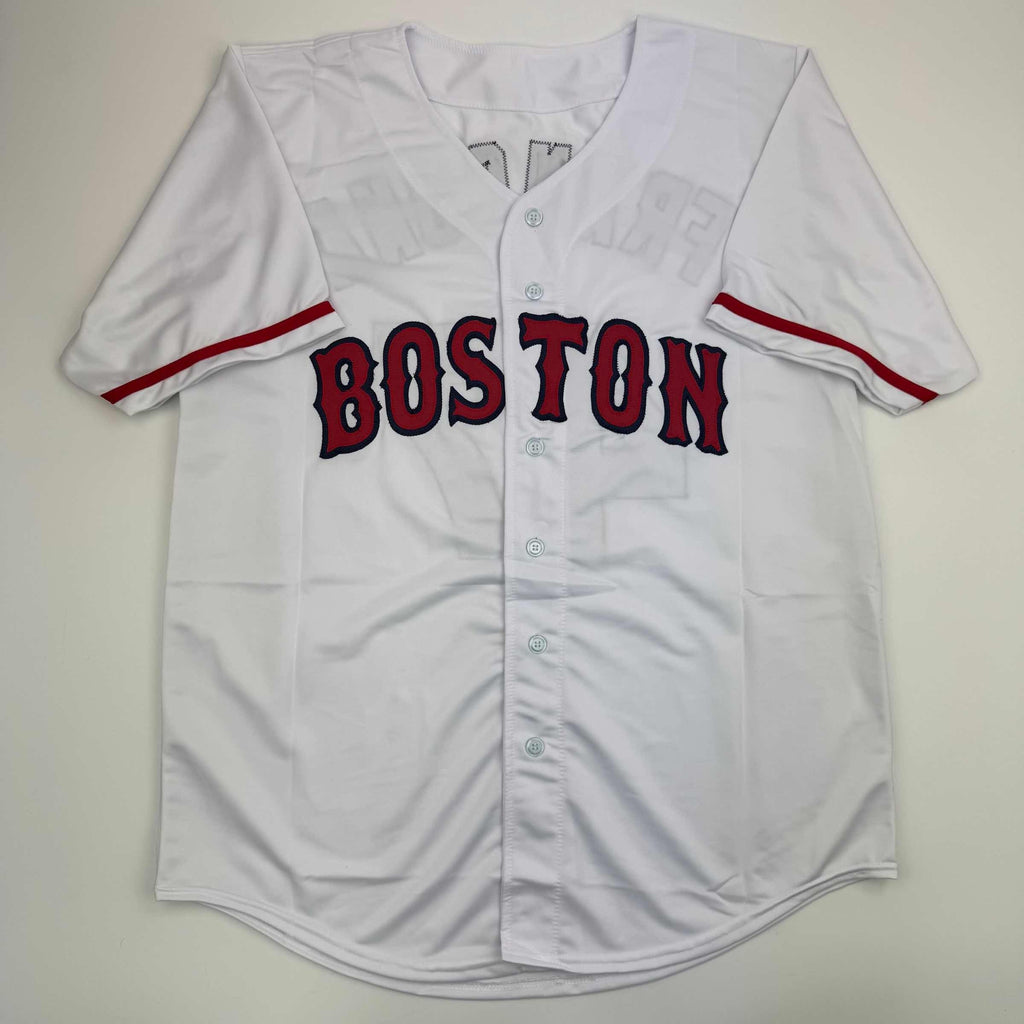 Autographed/Signed Terry Francona Boston White Baseball Jersey Beckett BAS COA
