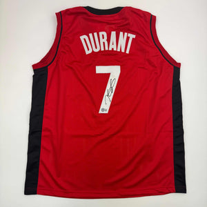 Autographed/Signed Kevin Durant Houston Red Basketball Jersey Beckett BAS COA