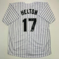 Autographed/Signed Todd Helton HOF 24 Colorado Pinstripe Baseball Jersey Tristar COA