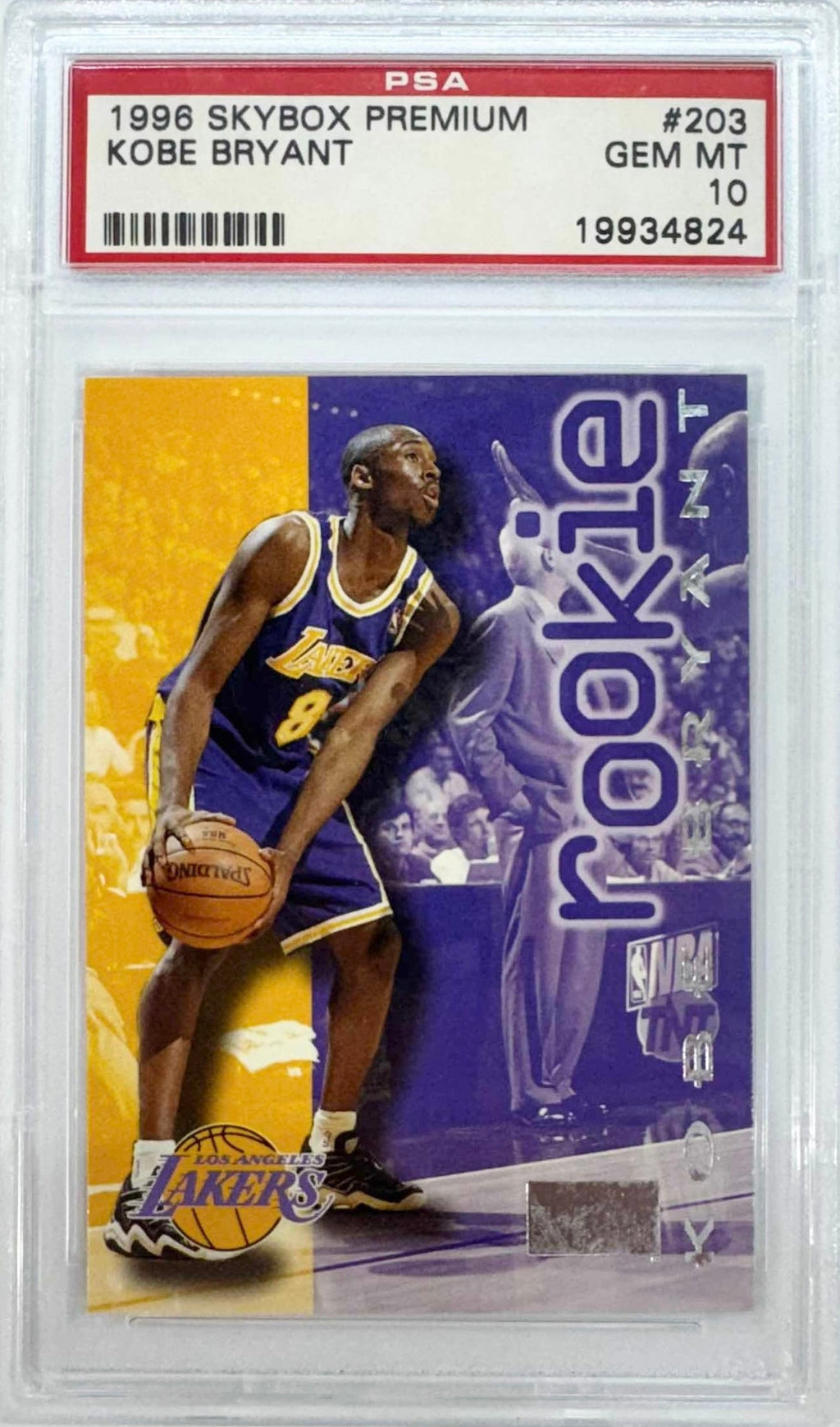 Graded 1996 Skybox Premium Kobe Bryant #203 Rookie RC Basketball Card PSA 10 Gem Mint