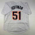 Autographed/Signed Trevor Hoffman San Diego Pinstripe Baseball Jersey Beckett BAS COA