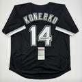 Autographed/Signed Paul Konerko Chicago Black Baseball Jersey JSA COA