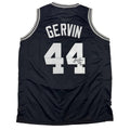 Autographed/Signed George Gervin San Antonio Black Basketball Jersey Beckett BAS COA