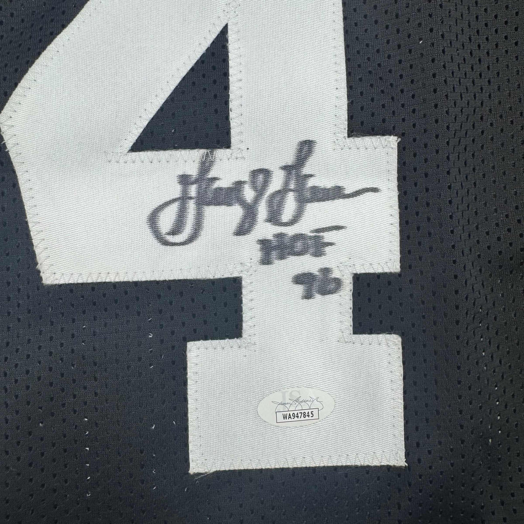 Autographed/Signed George Gervin San Antonio Black Basketball Jersey Beckett BAS COA