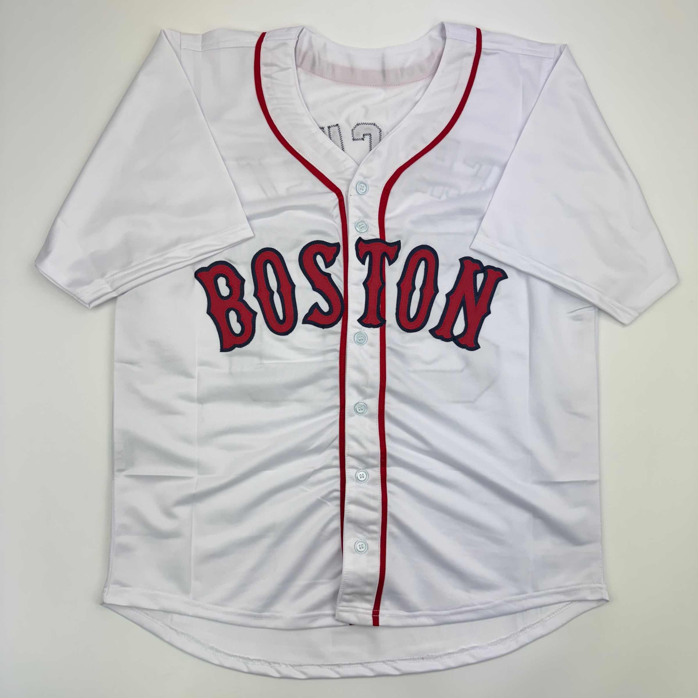Autographed/Signed Garrett Crochet Boston White Baseball Jersey JSA COA