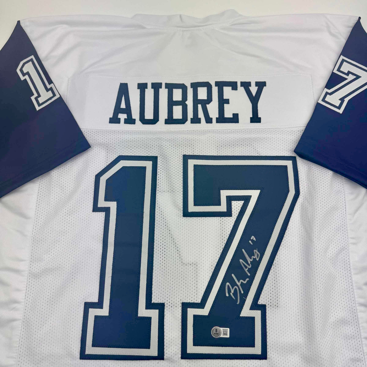 Autographed/Signed Brandon Aubrey Dallas Color Rush Football Jersey Beckett BAS COA
