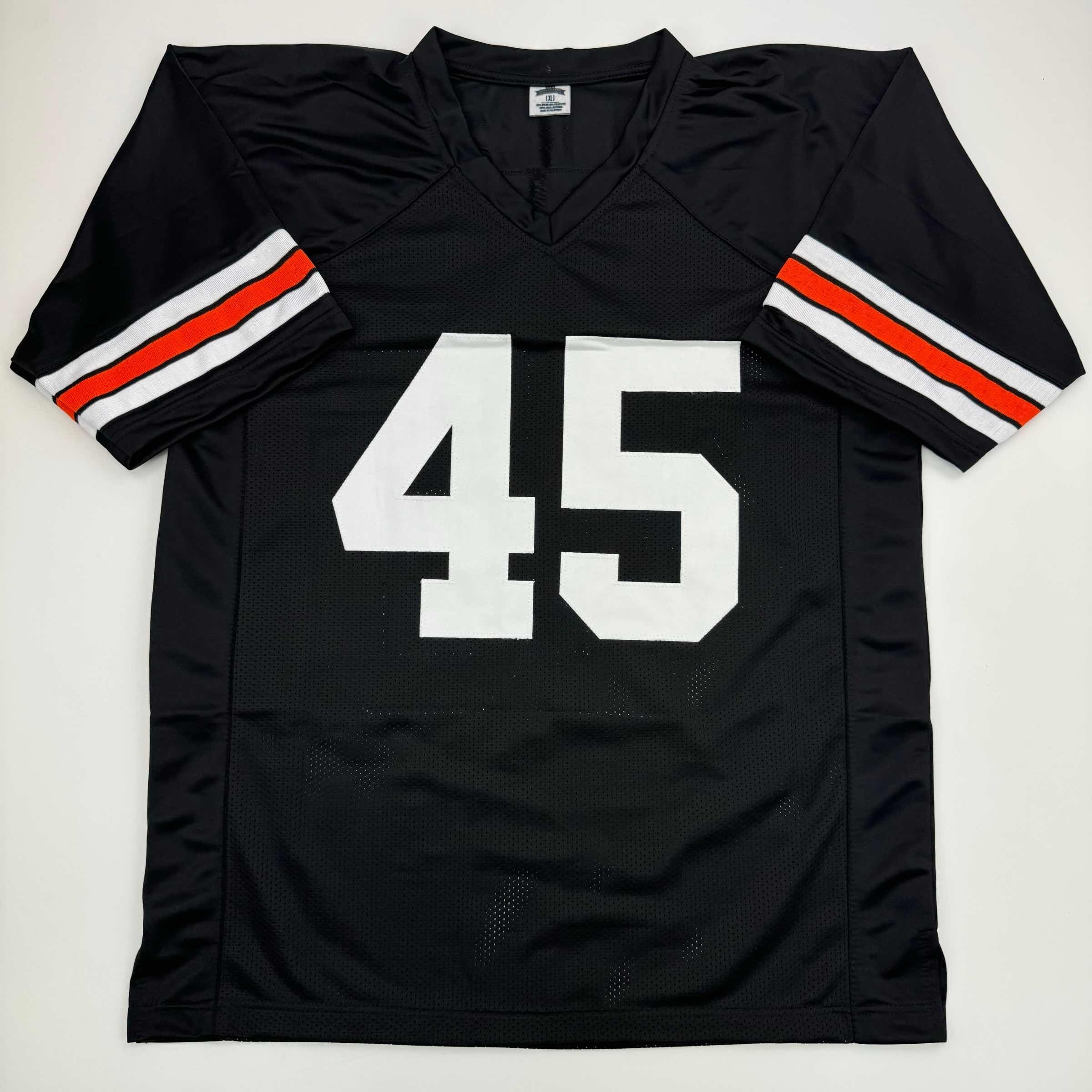 Autographed/Signed Archie Griffin Cincinnati Black Football Jersey Beckett BAS COA
