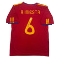 Autographed/Signed Andres Iniesta Spain Red World Cup Soccer Futbol Jersey Beckett BAS COA
