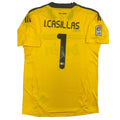 Autographed/Signed Iker Casillas Real Madrid Yellow Soccer Jersey Beckett BAS COA