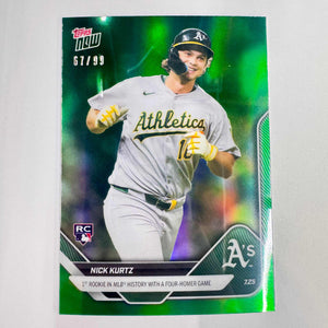 2025 Topps Now Nick Kurtz #464 Green Chrome /99 Athletics Rookie RC Baseball Card