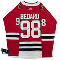 Autographed/Signed Connor Bedard Chicago Blackhawks Red Hockey Jersey PSA COA