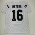 Autographed/Signed Jakobi Meyers Las Vegas Oakland White Football Jersey Beckett BAS COA