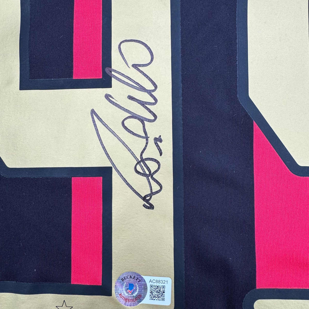 Framed Autographed/Signed Ronaldo Nazario 35x39 AC Milan Black/Red Soccer Futbol Jersey Beckett BAS COA