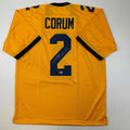 Autographed/Signed Blake Corum Michigan Yellow College Football Jersey Beckett BAS COA