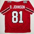 Autographed/Signed Billy White Shoes Johnson Atlanta Red Football Jersey JSA COA