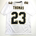 Autographed/Signed Pierre Thomas New Orleans White Football Jersey JSA COA