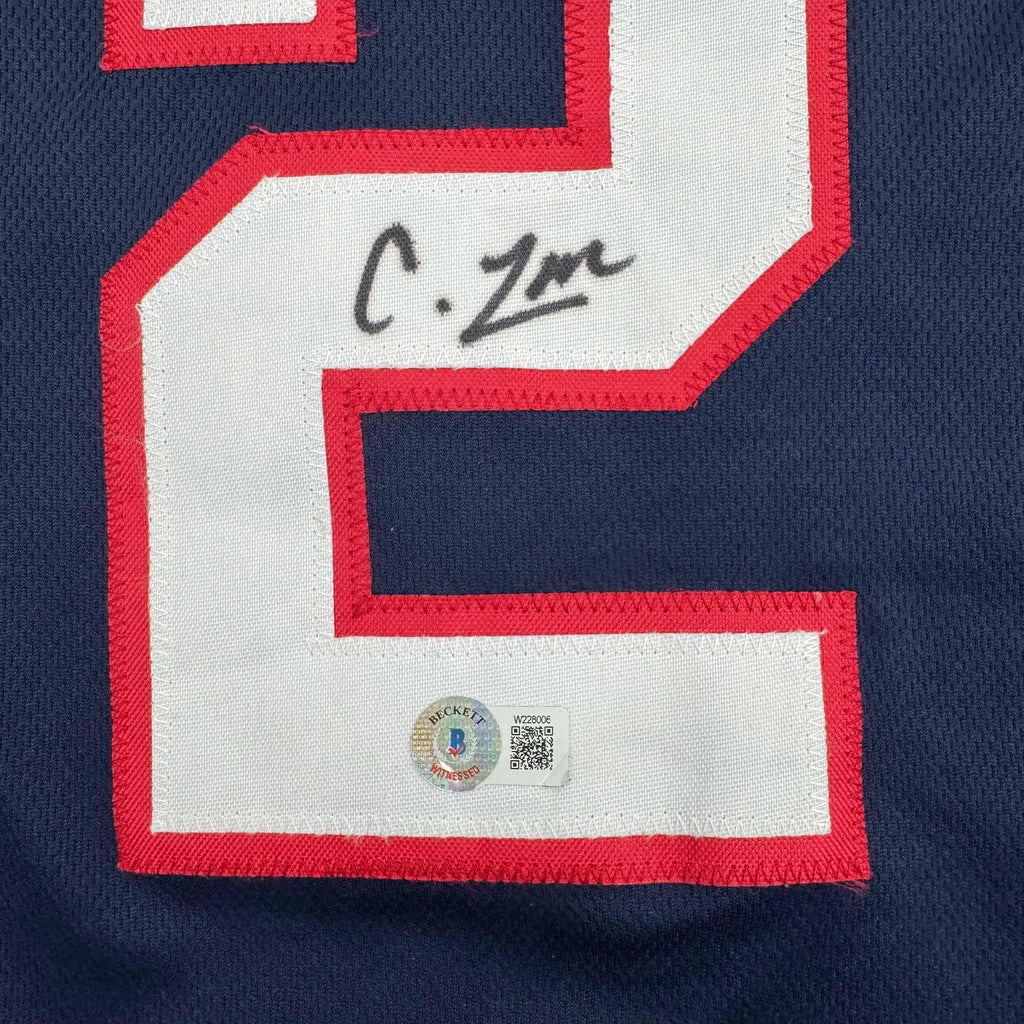 Autographed/Signed Caleb Love Arizona Blue College Basketball Jersey Beckett BAS COA