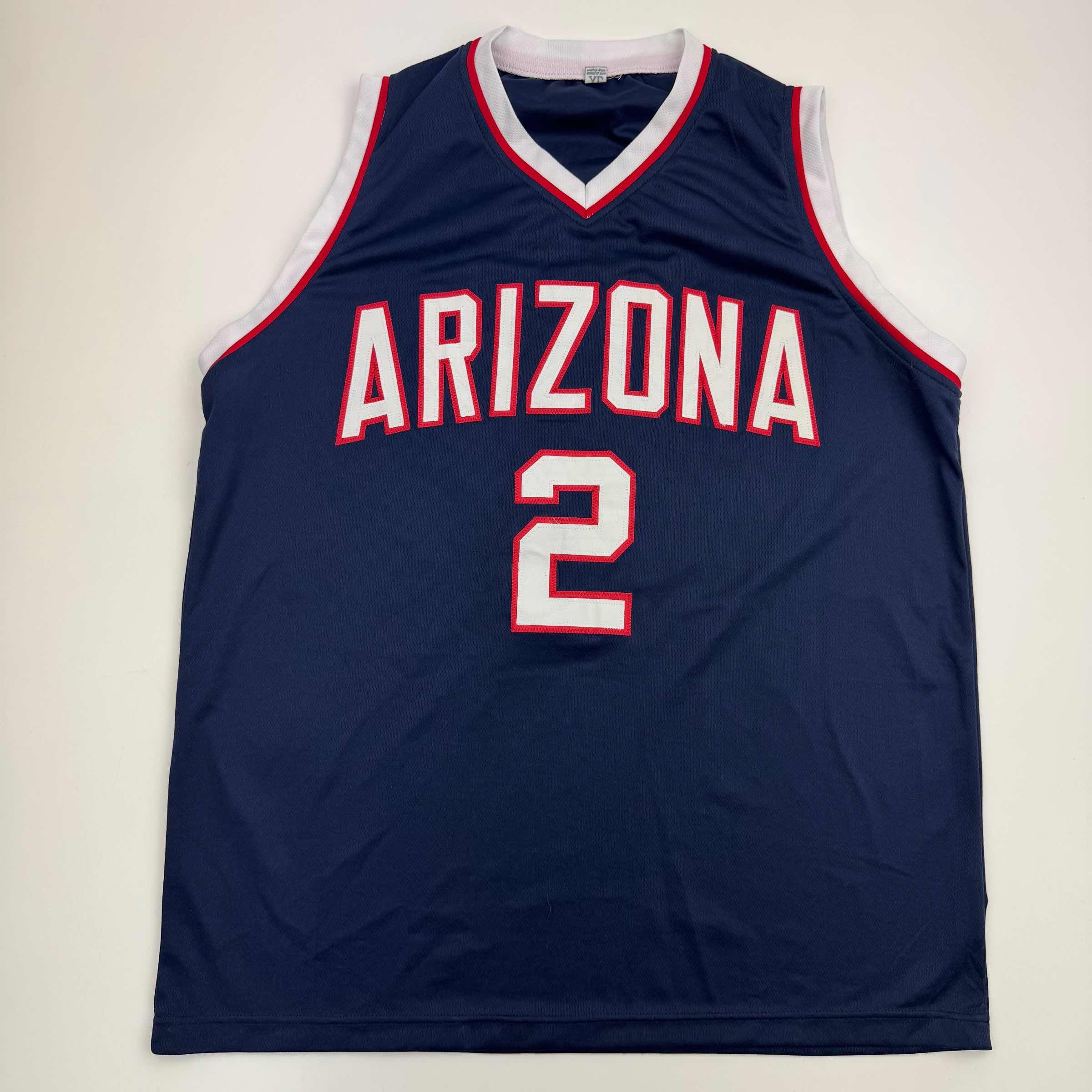 Autographed/Signed Caleb Love Arizona Blue College Basketball Jersey Beckett BAS COA