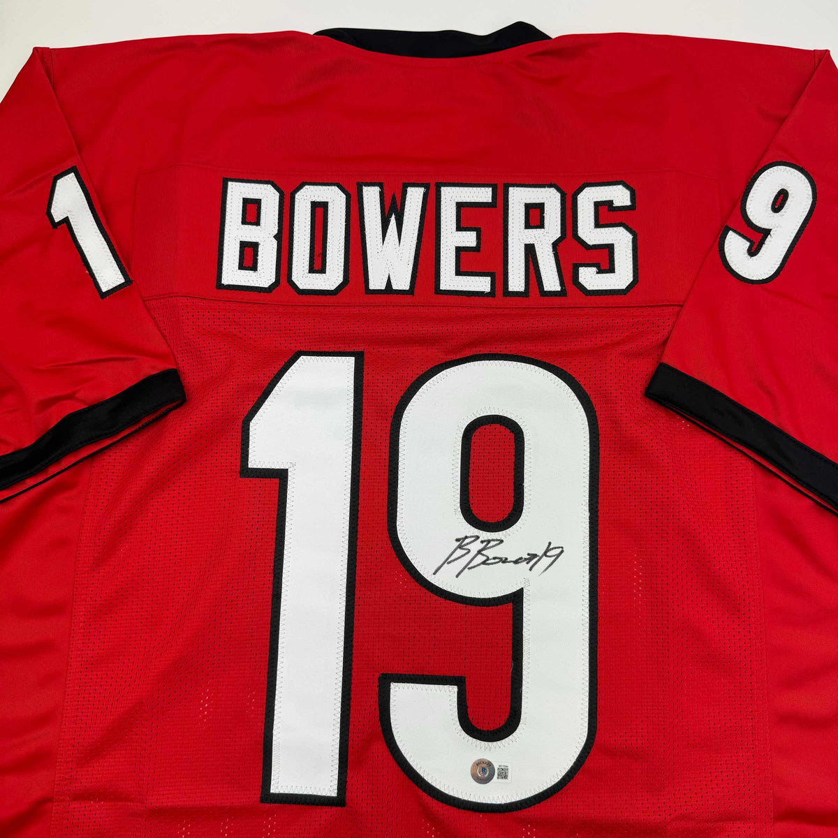 Autographed/Signed Brock Bowers Georgia Red College Football Jersey Beckett BAS COA