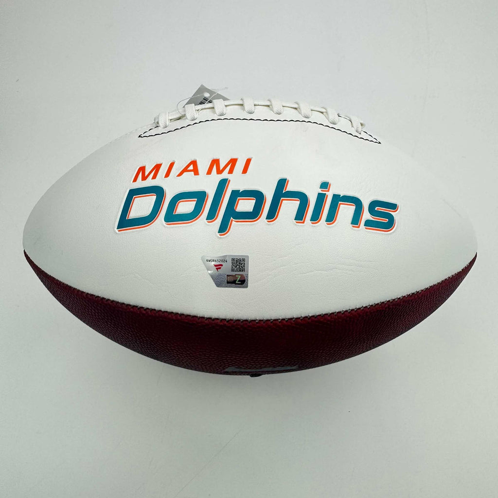 Autographed/Signed Ricky Williams Miami Dolphins Full Size F/S White Panel Logo Football JSA COA