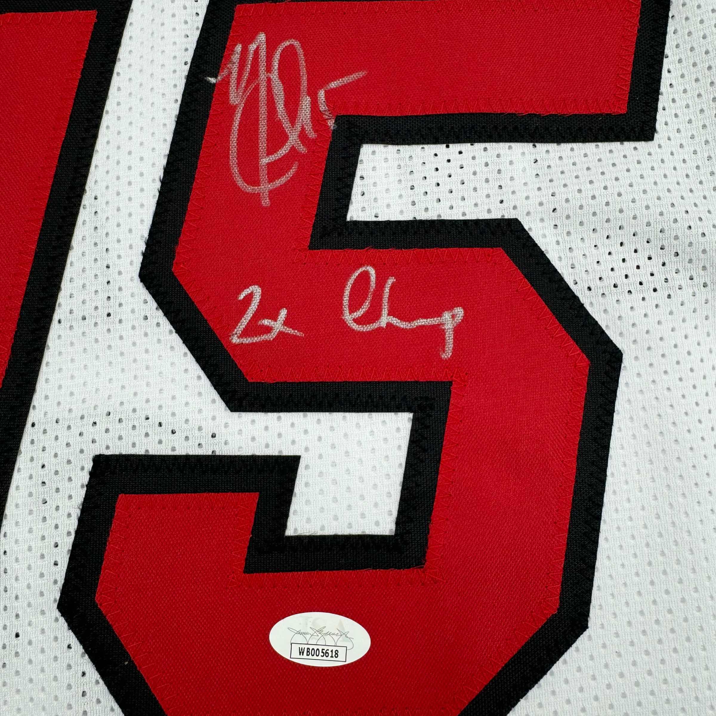 Framed Autographed/Signed Mario Chalmers 35x39 Miami White Basketball Jersey JSA COA