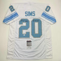 Autographed/Signed Billy Sims 80 ROY Detroit White Football Jersey JSA COA