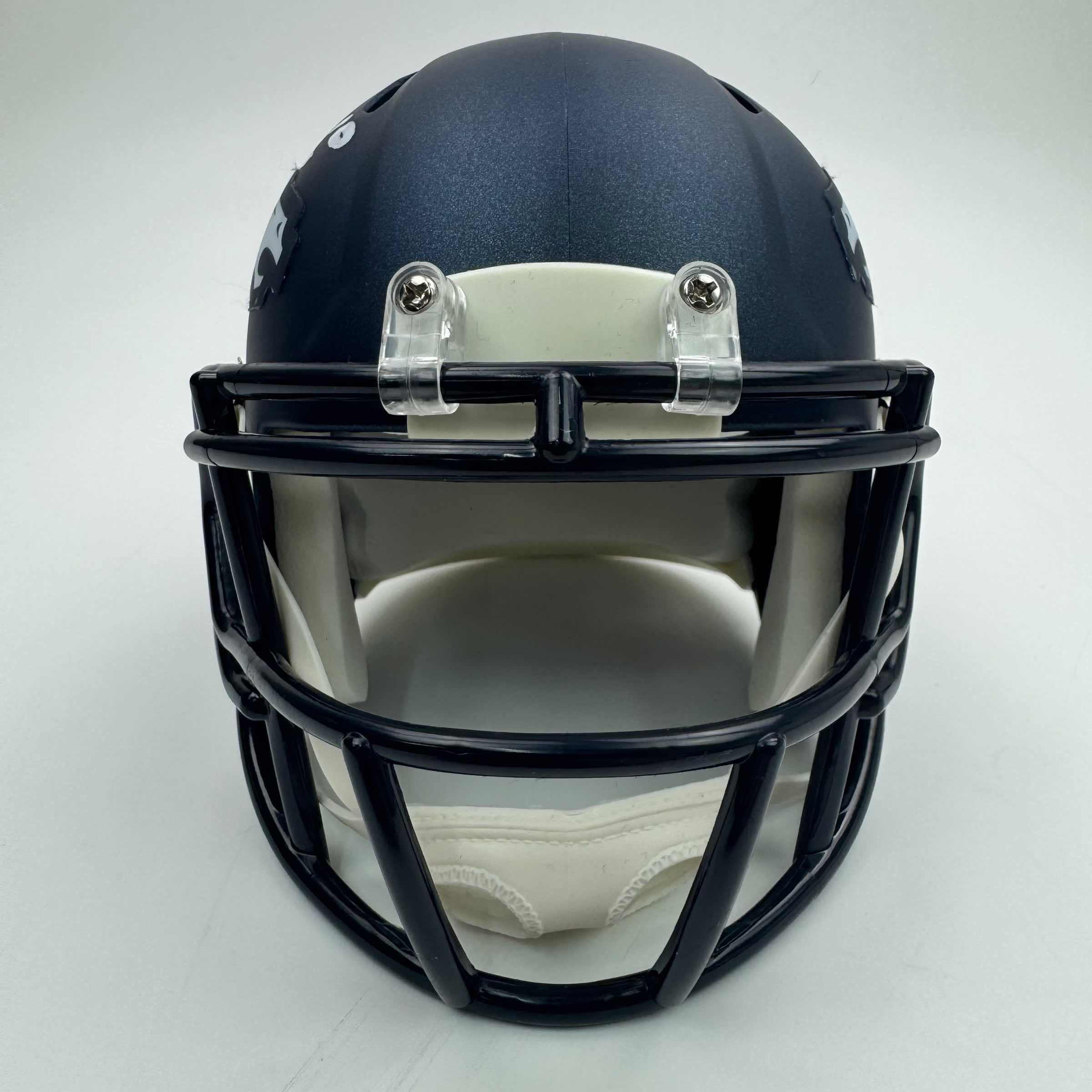 Autographed/Signed Bo Nix Denver Broncos Football Mini Helmet Fanatics COA