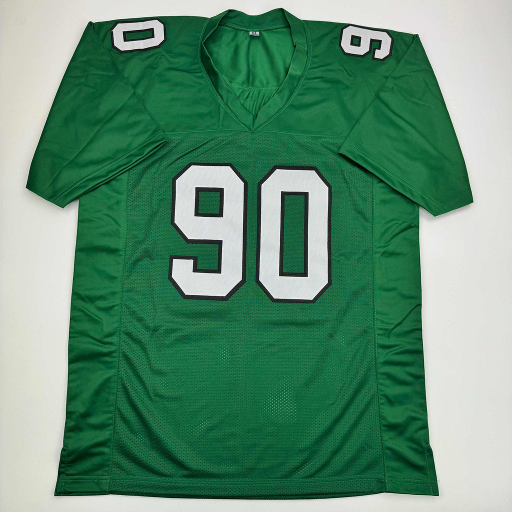 Autographed/Signed Jordan Davis Philadelphia Kelly Green Football Jersey Beckett BAS COA