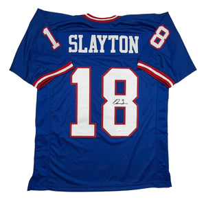 Autographed/Signed Darius Slayton New York Retro Blue Football Jersey JSA COA