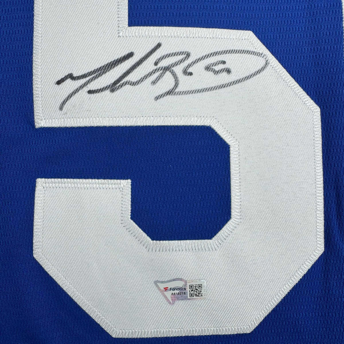 Autographed/Signed Mookie Betts Los Angeles LA Blue Baseball Jersey Fanatics COA