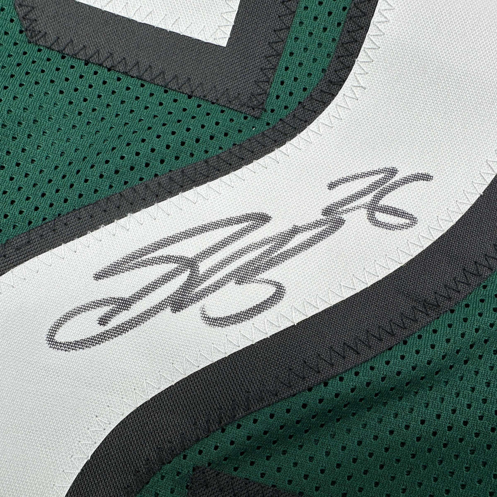 Autographed/Signed Saquon Barkley Philadelphia Midnight Green Football Jersey Beckett BAS COA