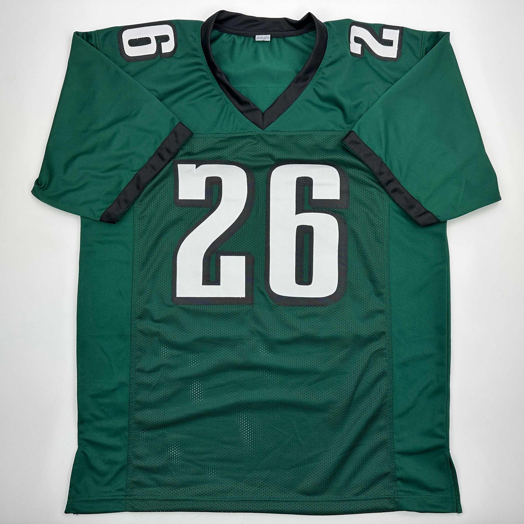 Autographed/Signed Saquon Barkley Philadelphia Midnight Green Football Jersey Beckett BAS COA