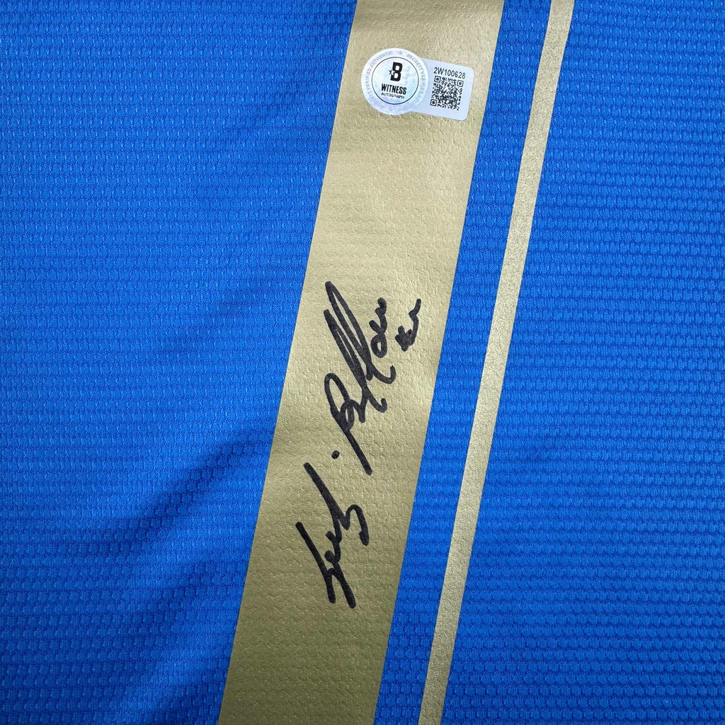 Autographed/Signed Gianluigi Buffon Italy Blue Soccer Futbol Jersey Beckett BAS COA