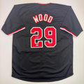 Autographed/Signed James Wood Washington Black Baseball Jersey Beckett BAS COA