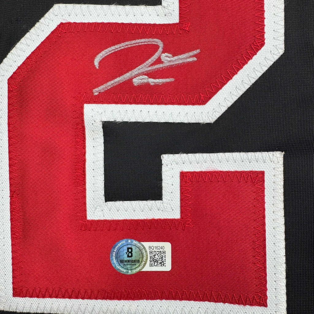 Autographed/Signed James Wood Washington Black Baseball Jersey Beckett BAS COA