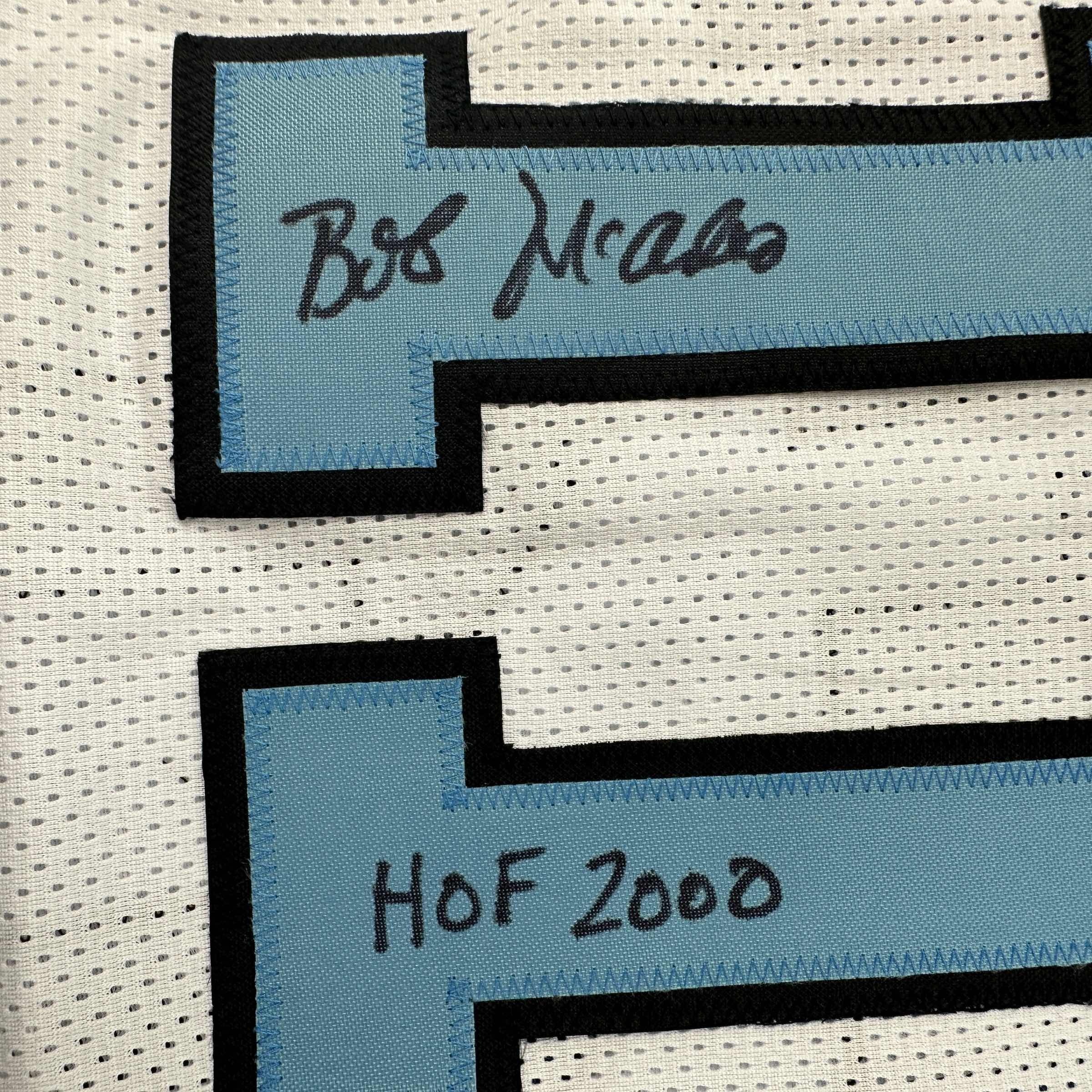 Autographed/Signed Bob McAdoo HOF 2000 Buffalo White Basketball Jersey Beckett BAS COA