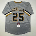 Autographed/Signed Bobby Bonilla Pittsburgh Grey Baseball Jersey JSA COA
