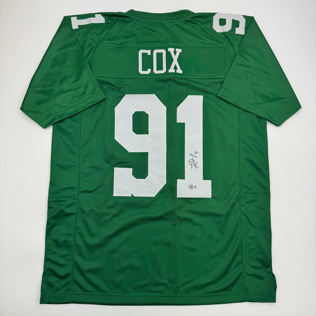 Autographed/Signed Fletcher Cox Philadelphia Kelly Green Football Jersey Beckett BAS COA