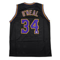 Autographed/Signed Shaquille Shaq O'Neal Los Angeles LA Black Basketball Jersey Beckett BAS COA