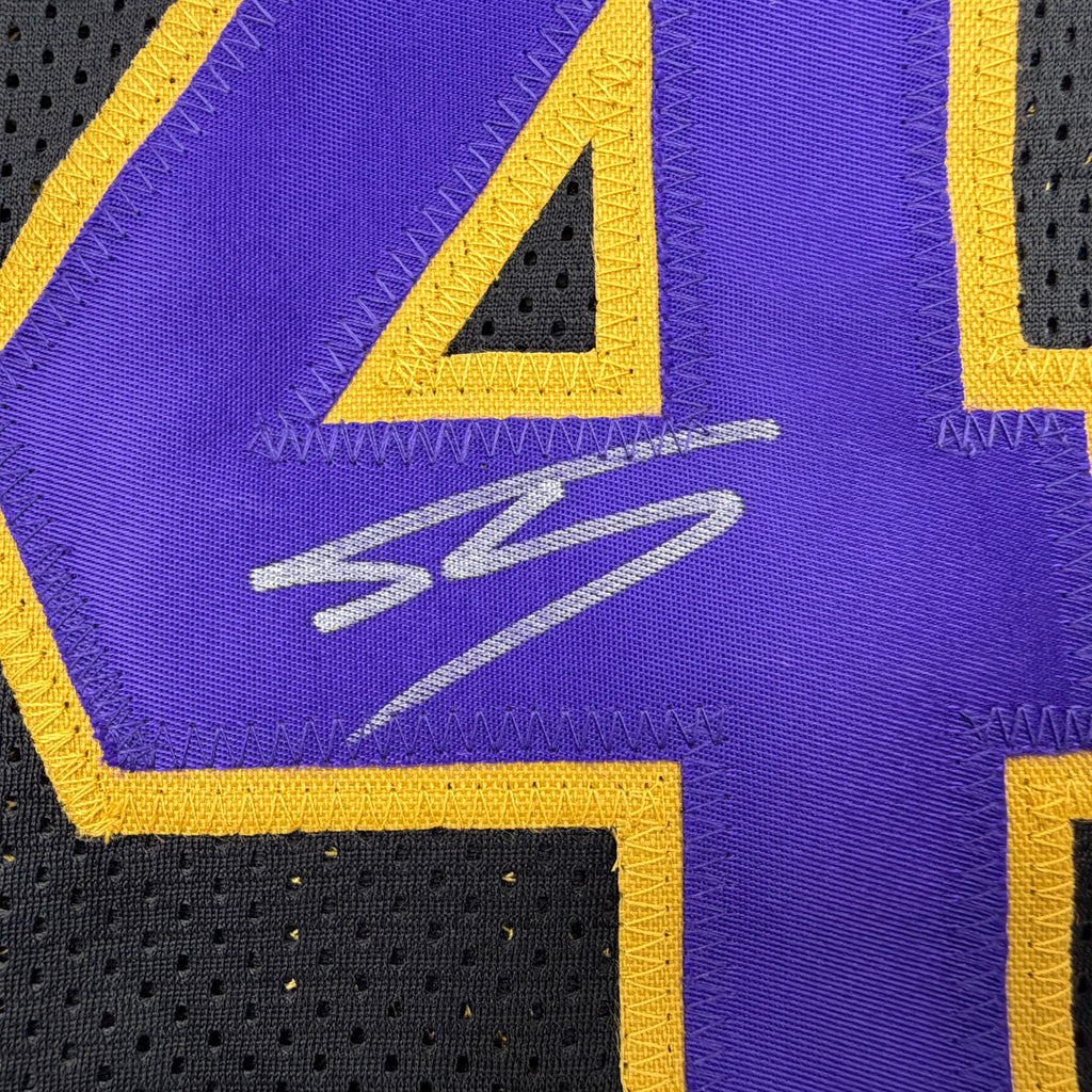 Autographed/Signed Shaquille Shaq O'Neal Los Angeles LA Black Basketball Jersey Beckett BAS COA