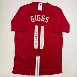Autographed/Signed Ryan Giggs Manchester United Red Soccer Jersey Beckett BAS COA