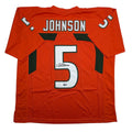 Autographed/Signed Andre Johnson Miami Orange College Football Jersey Beckett BAS COA